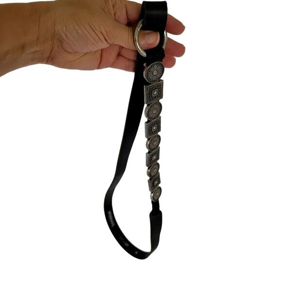 Antoniazzi Firenze Leather Belt Black Silver Women Size XL Italian Designer main image 7